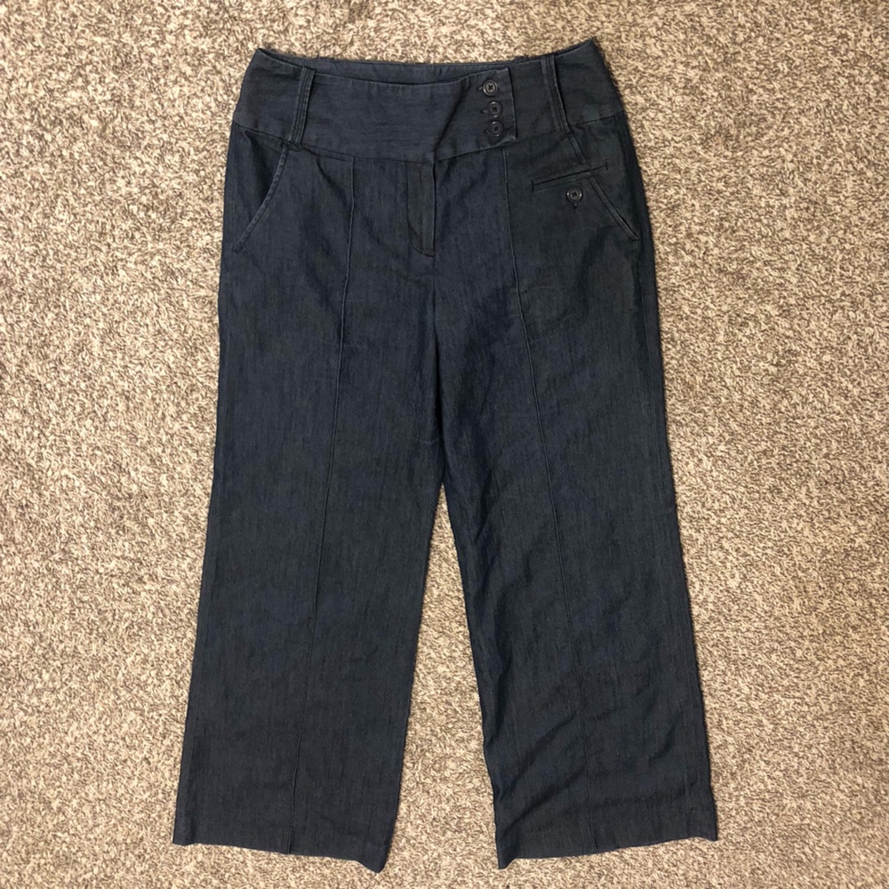Larry Levine Stretch Dark Wash Flare Leg Pants